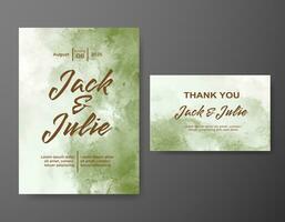 Wedding invitation with abstract watercolor background vector