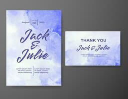 Wedding invitation with abstract watercolor background vector