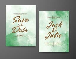 Wedding invitation with abstract watercolor background vector