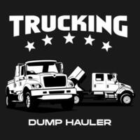 truck dump trailer rental truck logo design vector