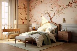 Ai Generative  Photo of a elegant and modern bedroom