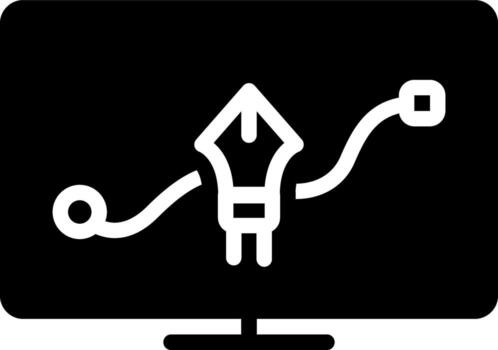 sólido icono para curvas vector