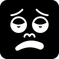 solid icon for disappointed vector