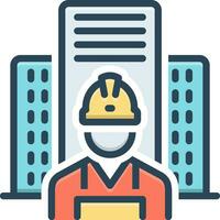 color icon for builders vector