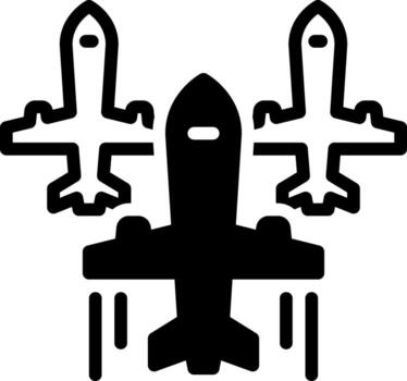 sólido icono para aviones vector