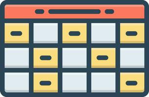 color icon for schedules vector