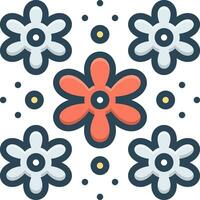 color icon for floral vector