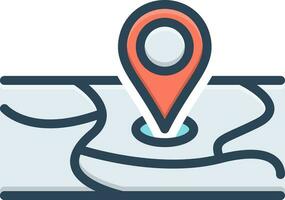 color icon for locate vector