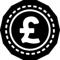 solid icon for pound vector