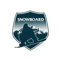 tabla de snowboard logo vector