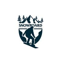 tabla de snowboard logo vector