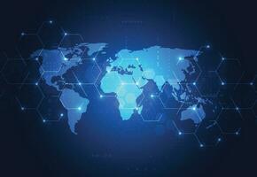 Global network connection. World map point and line composition concept of global business. Vector Illustration