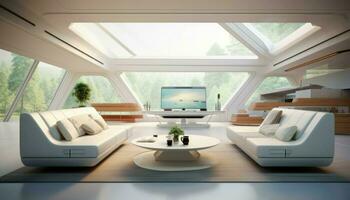 modern futurism living room AI Generated photo