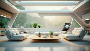 modern futurism living room AI Generated photo