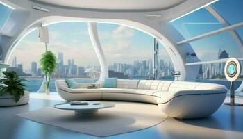 modern futurism living room AI Generated photo