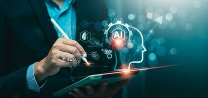 AI tech enhances businesses by processing data, improving decision-making, developing innovative products, automating processes, and boosting competitiveness. future technology photo