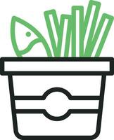 pescado y papas fritas icono vector imagen. adecuado para móvil aplicaciones, web aplicaciones y impresión medios de comunicación.