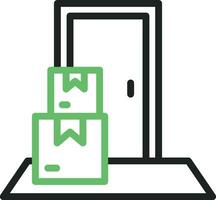 Door Delivery icon vector image. Suitable for mobile apps, web apps and print media.