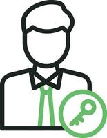 Key Person icon vector image. Suitable for mobile apps, web apps and print media.