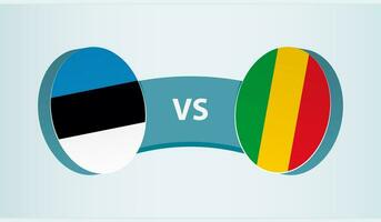 Estonia versus Malí, equipo Deportes competencia concepto. vector