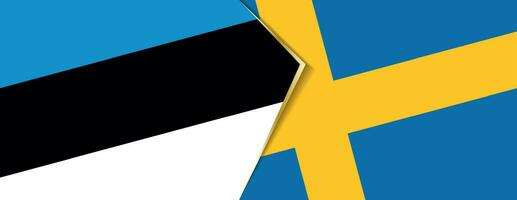 Estonia and Sweden flags, two vector flags.