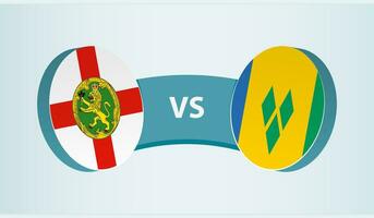 Alderney versus Saint Vincent and the Grenadines, team sports competition concept. vector