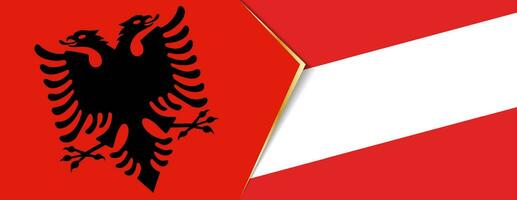 Albania and Austria flags, two vector flags.