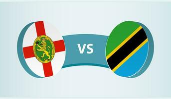 Alderney versus Tanzania, team sports competition concept. vector