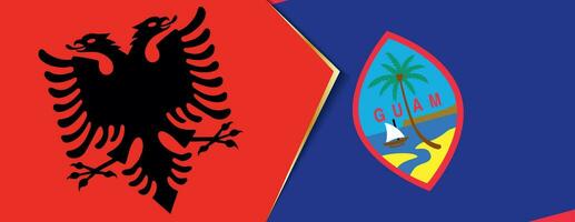 Albania and Guam flags, two vector flags.