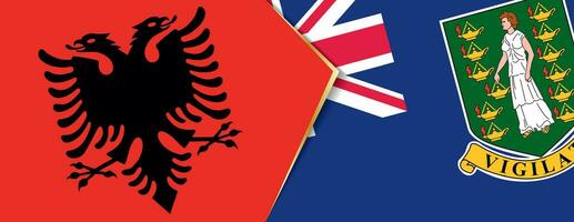 Albania and British Virgin Islands flags, two vector flags.