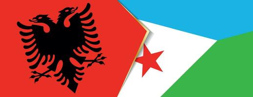 Albania and Djibouti flags, two vector flags.