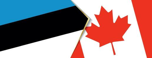 Estonia and Canada flags, two vector flags.