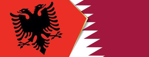 Albania and Qatar flags, two vector flags.