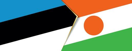 Estonia and Niger flags, two vector flags.