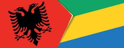 Albania and Gabon flags, two vector flags.