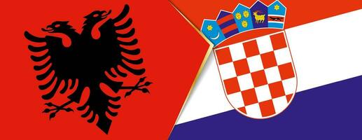Albania and Croatia flags, two vector flags.