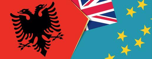 Albania and Tuvalu flags, two vector flags.