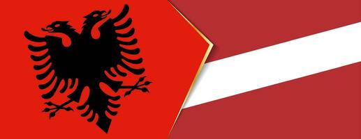 Albania y Letonia banderas, dos vector banderas