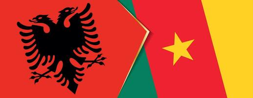 Albania and Cameroon flags, two vector flags.