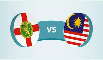 Alderney versus Malaysia, team sports competition concept. vector