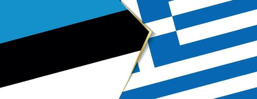 Estonia and Greece flags, two vector flags.