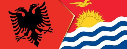 Albania and Kiribati flags, two vector flags.