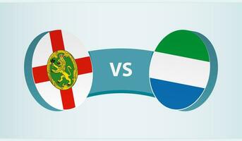 Alderney versus Sierra Leone, team sports competition concept. vector