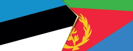 Estonia and Eritrea flags, two vector flags.