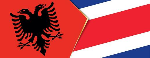 Albania and Costa Rica flags, two vector flags.