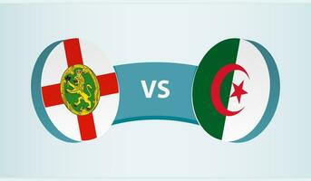 Alderney versus Algeria, team sports competition concept. vector