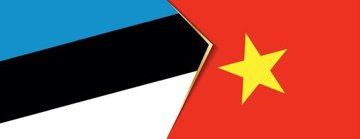 Estonia and Vietnam flags, two vector flags.