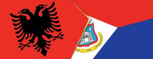 Albania y sint Marten banderas, dos vector banderas