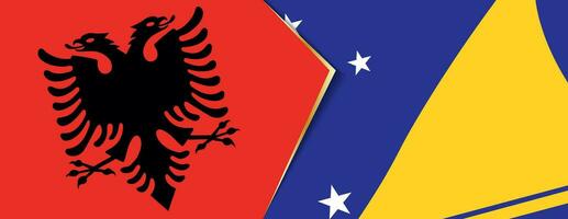 Albania and Tokelau flags, two vector flags.