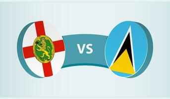 Alderney versus Saint Lucia, team sports competition concept. vector